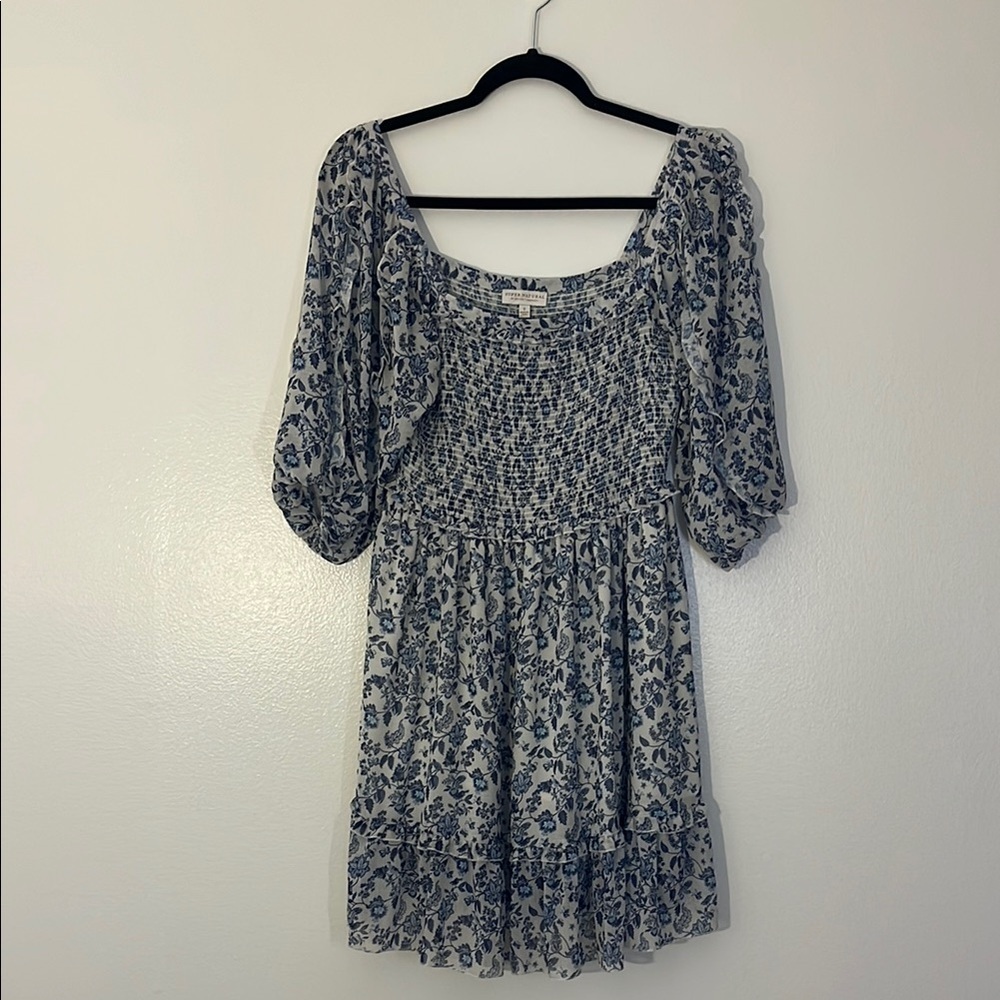 Super Natural/Secret Mission Greenport floral smocked mini dress Women’s size S